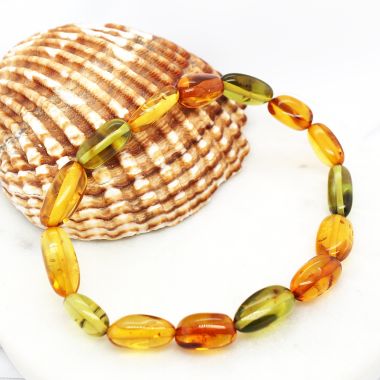 Multi Coloured Amber Beadd  Bracelet
