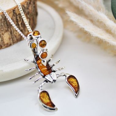 Stunning Scorpion Necklace Set With Amazing Cognac Amber